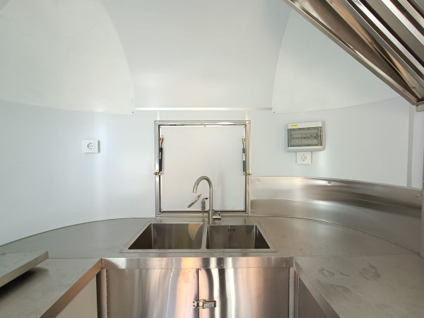 Retro Stainless Steel Food Trailer PSS3021 im US-Retro-Design mit Edelstahl